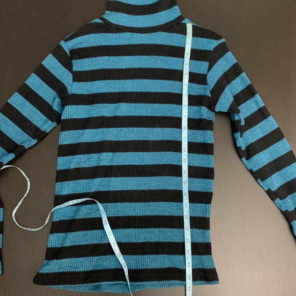 Black and blue striped turtleneck size S - Picture 4 of 6